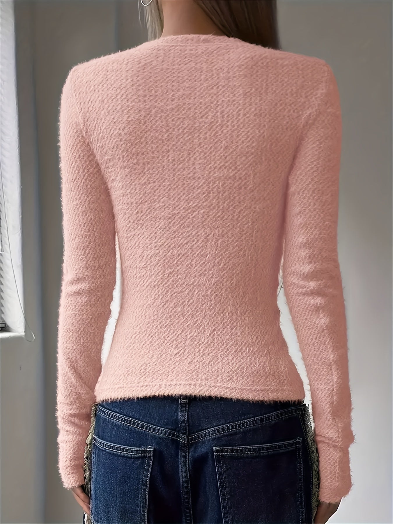 Casual Long Sleeve Knit Sweater