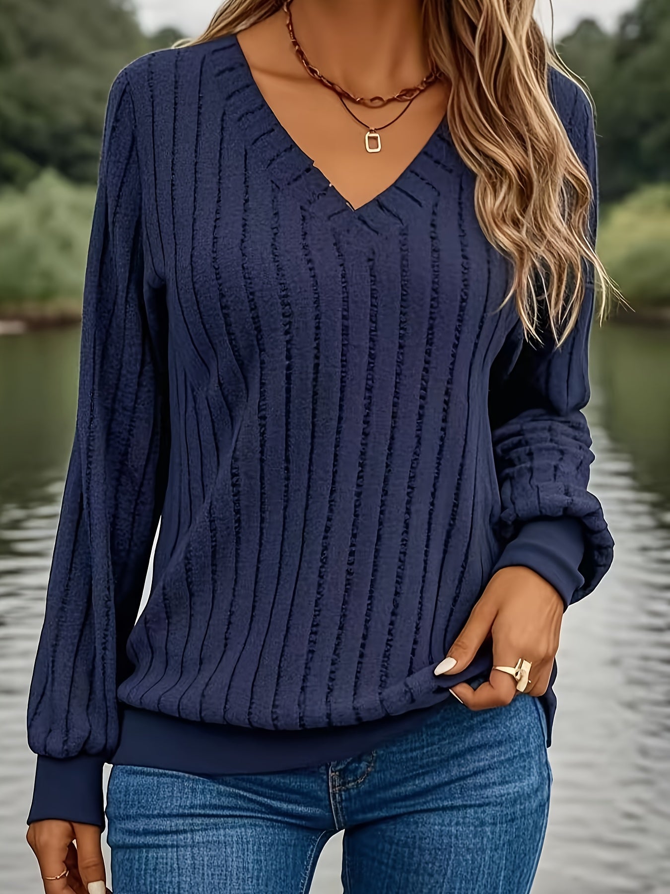 Cozy Ribbed V-Neck Sweater