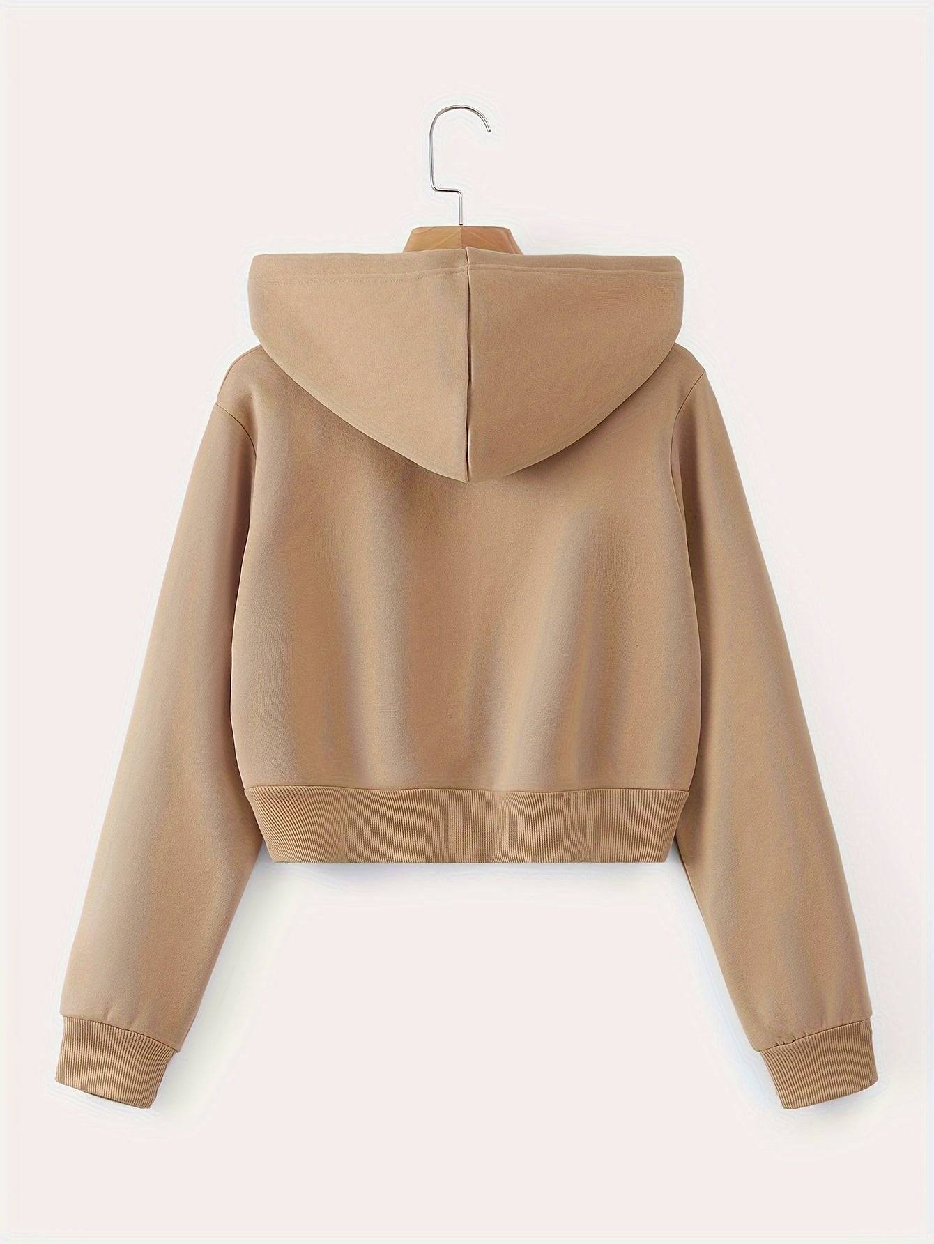 Zip Up Cropped Drawstring Hoodie