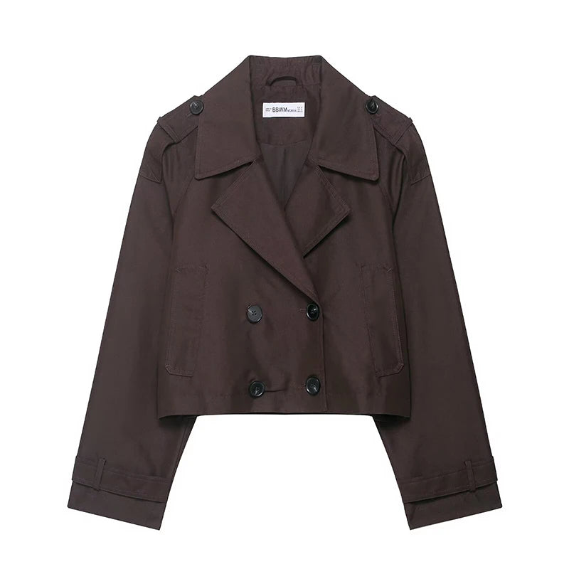 Double Breasted Short Trench Coat