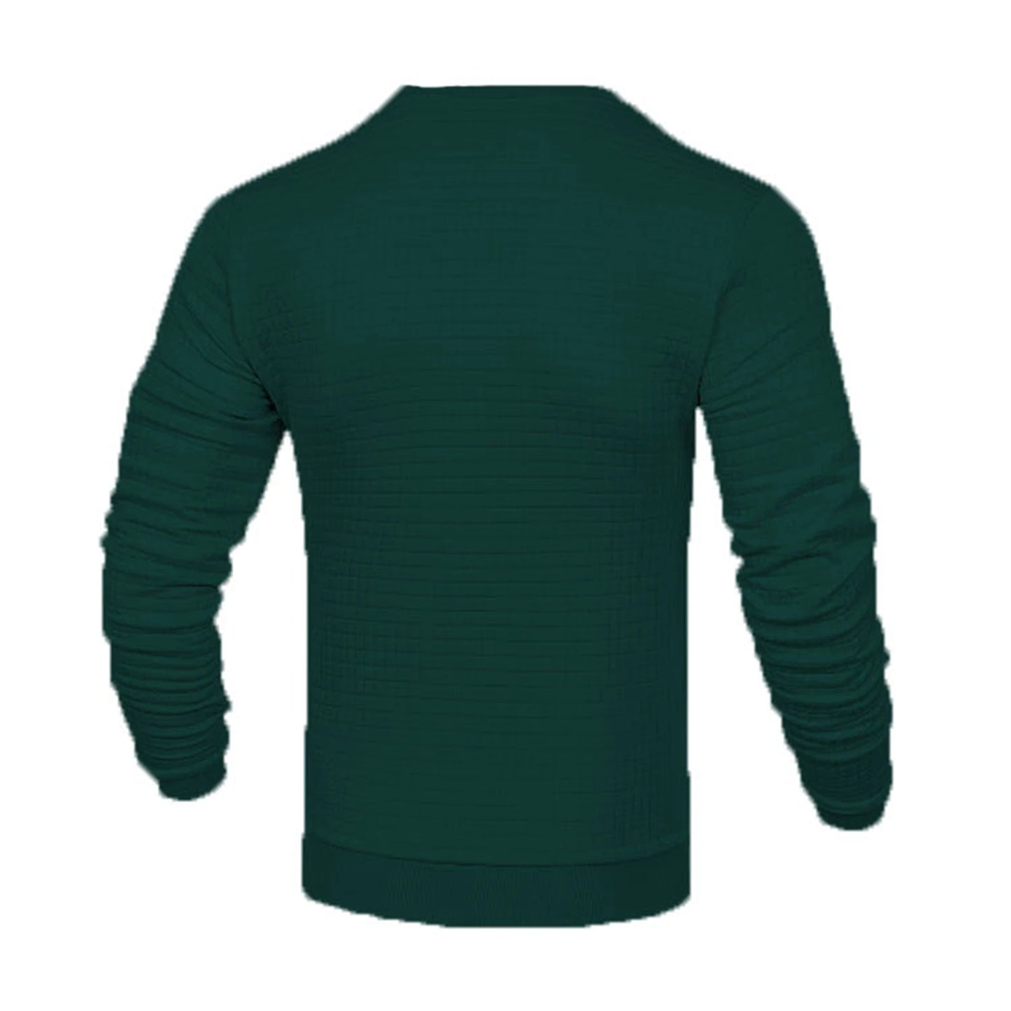 Waffle texture round neck jacquard check sweater