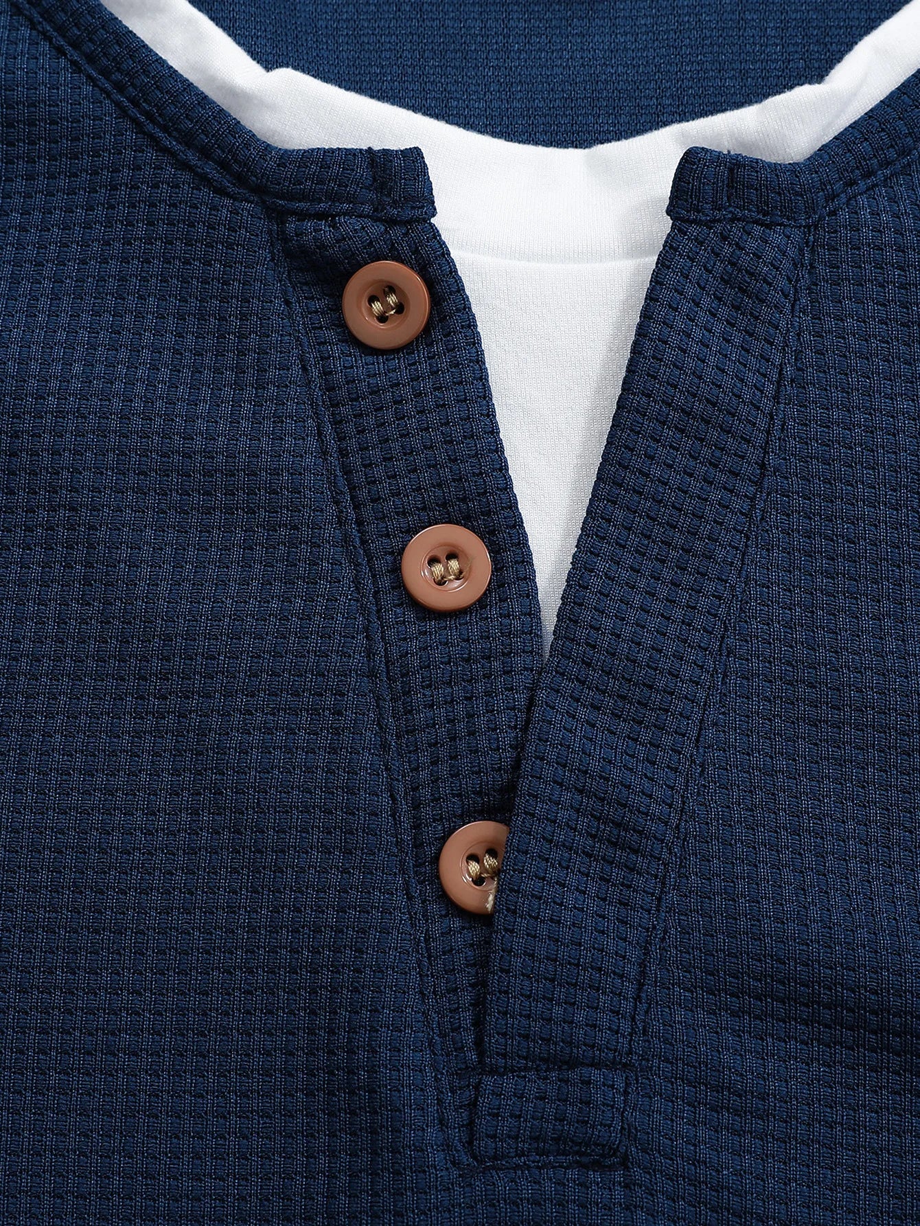 Mens Waffle Cotton Henley neck Shirt