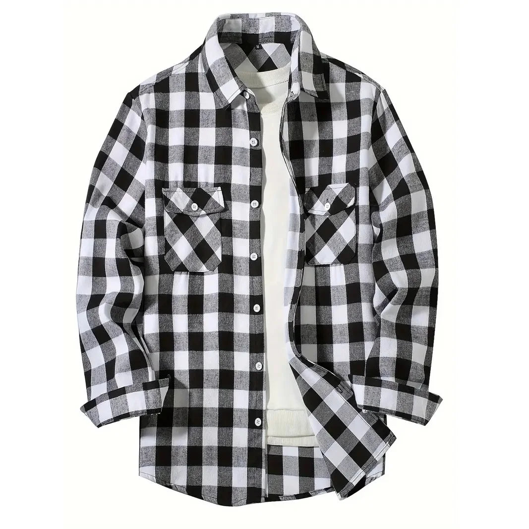 Mens Plaid Long Sleeve