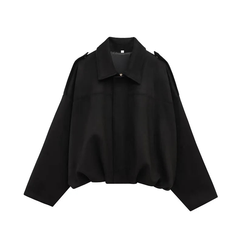 Oversized Suede Bomber Jacket