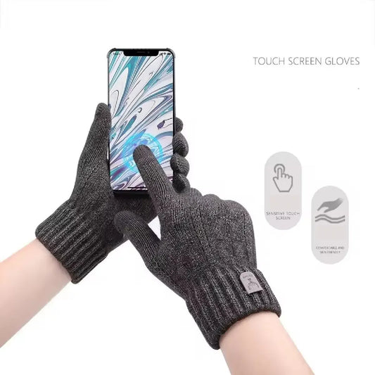 Men's Warm Knitted Touch Screen Gloves