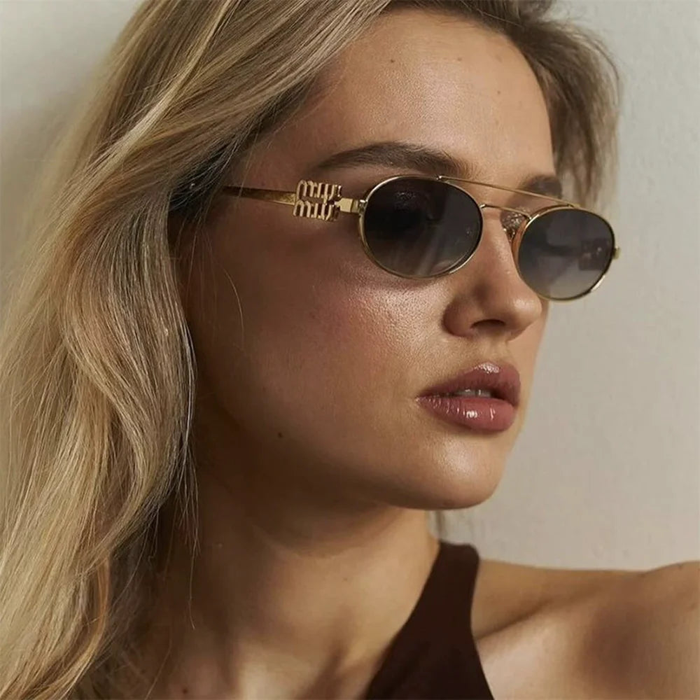 Trendy Double Beam Retro Designer SunGlasses
