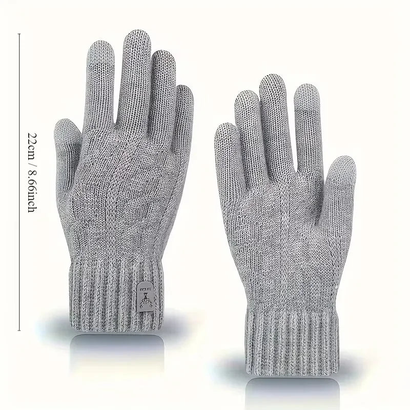 Men's Warm Knitted Touch Screen Gloves