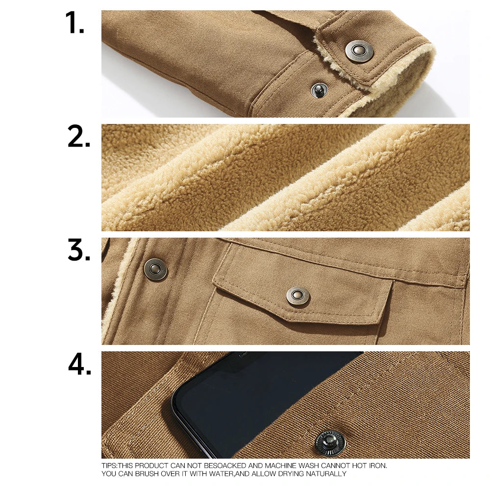 Mens Winter Fleece Lined Coat
