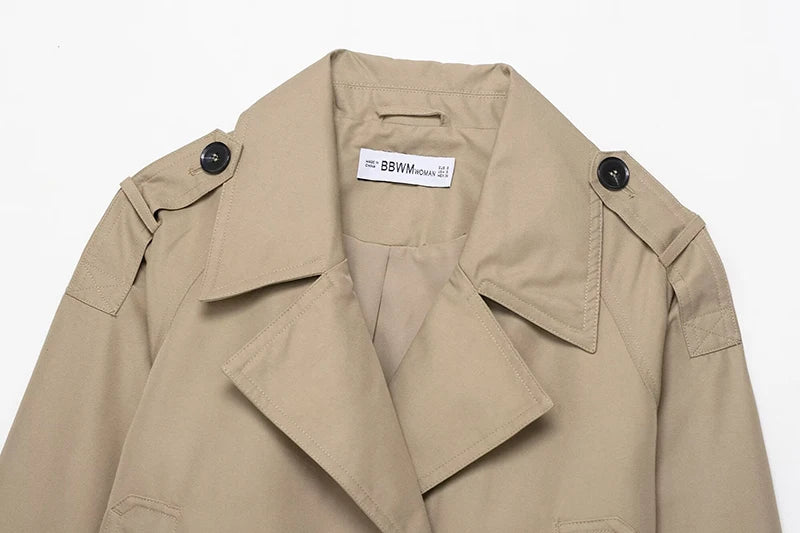Double Breasted Short Trench Coat
