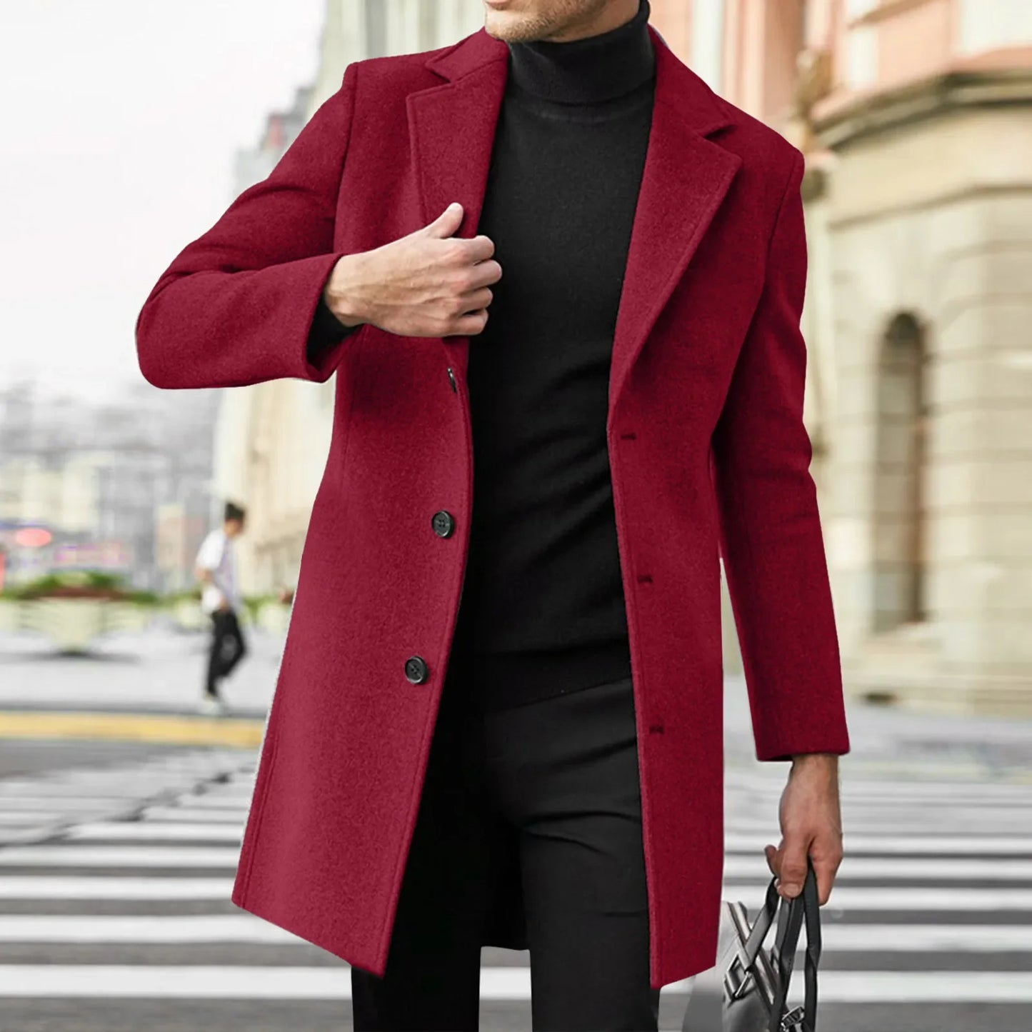 Fashionable Wool Mens Trench Coat