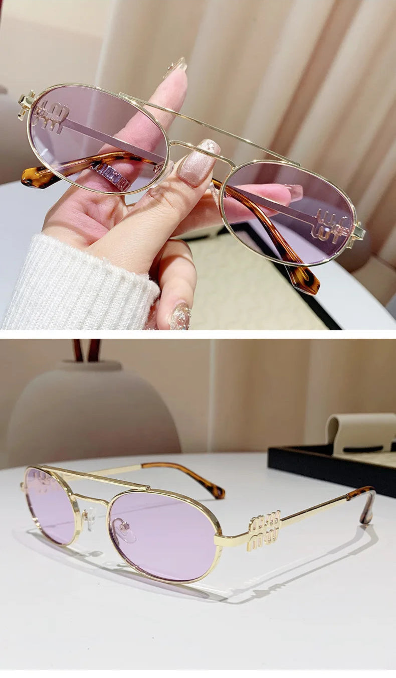 Trendy Double Beam Retro Designer SunGlasses