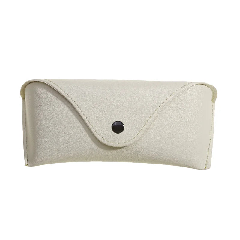 Durable Leather Eye Glasses Sunglasses Hard Case Solid Color Pouch Bag