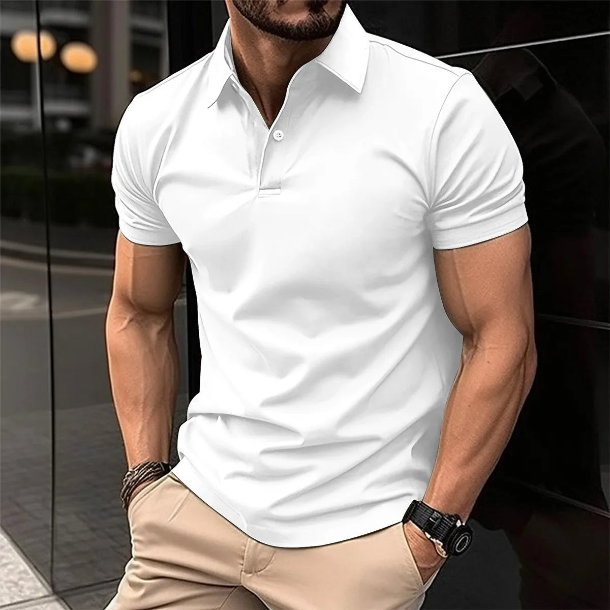 Men's Sports casual short sleeved polo shirt