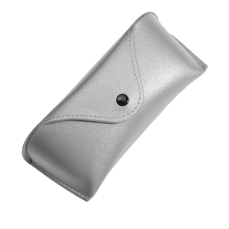 Durable Leather Eye Glasses Sunglasses Hard Case Solid Color Pouch Bag