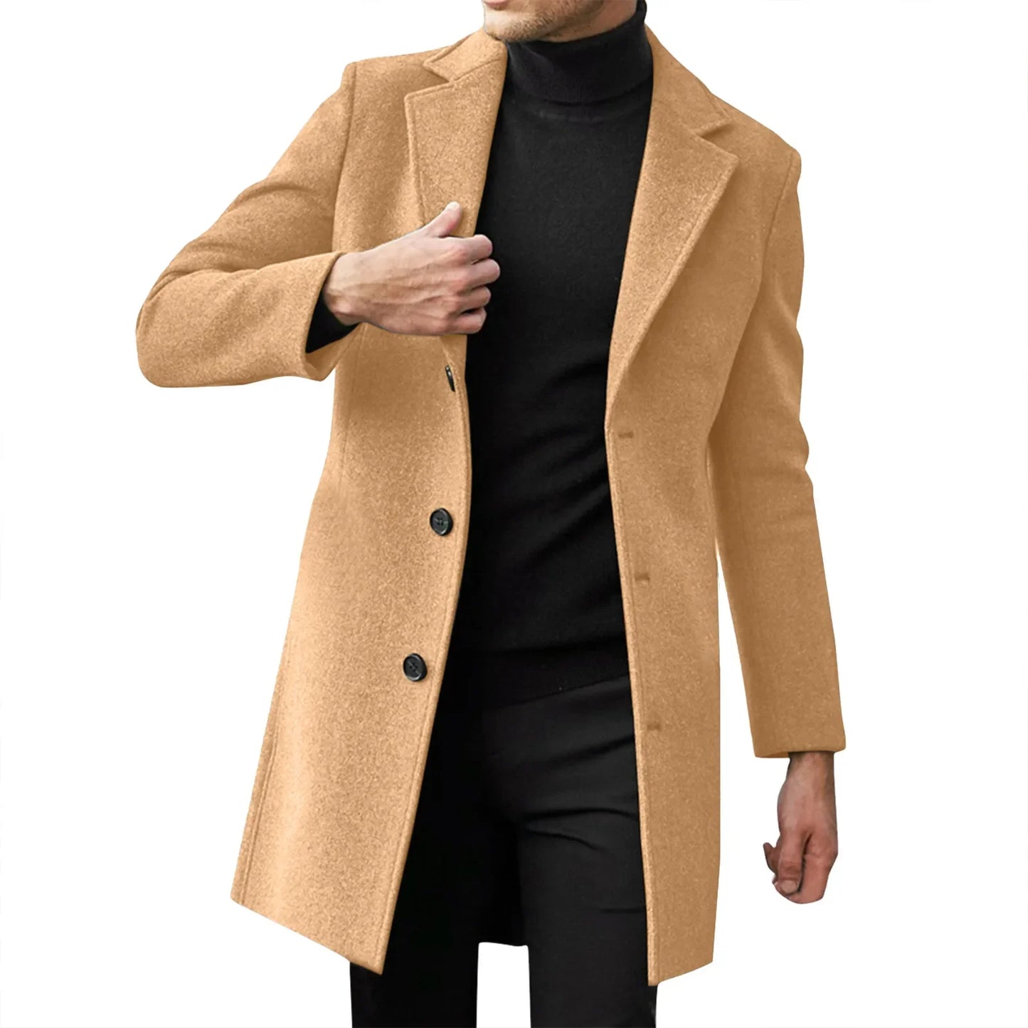 Fashionable Wool Mens Trench Coat