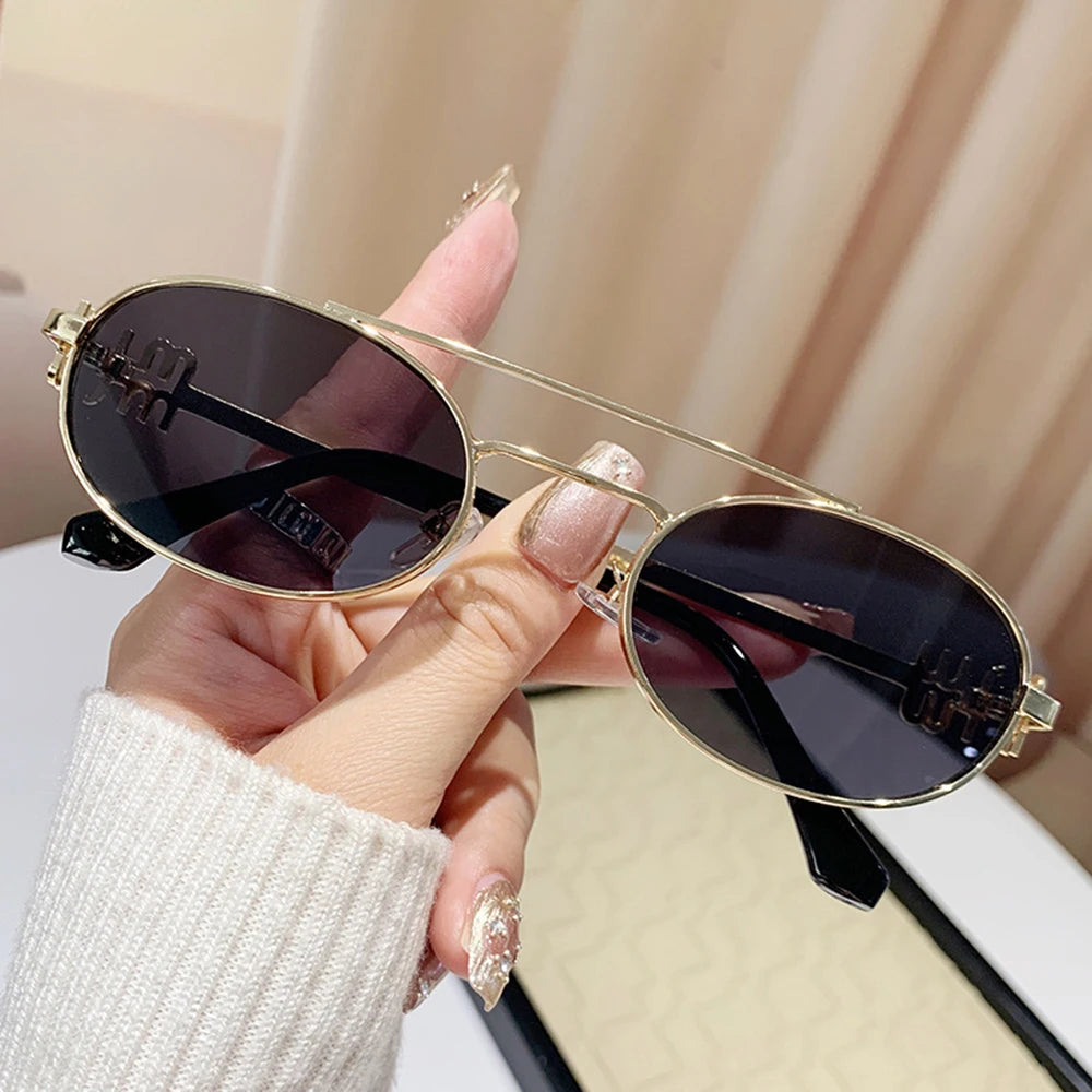 Trendy Double Beam Retro Designer SunGlasses