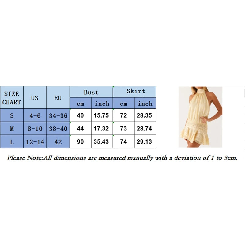 Women Classic Halter Ruffles Mini Dress