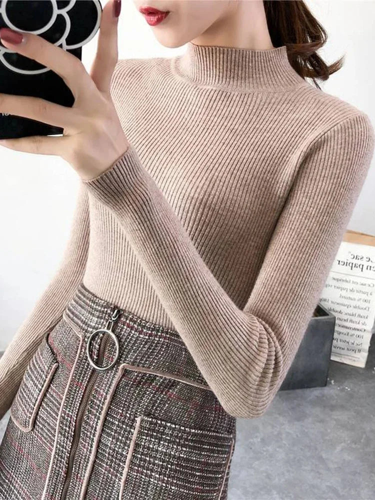 Autumn Vintage Turtleneck Knitted Sweater
