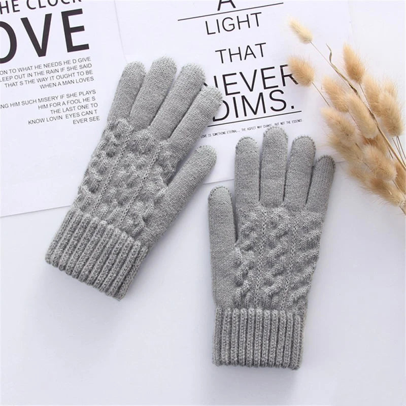 Plush Knitted Womens Gloves
