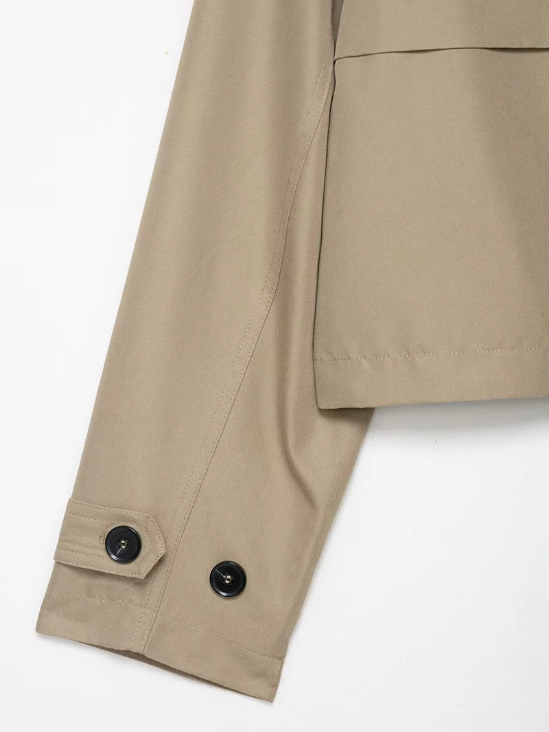 Double Breasted Short Trench Coat