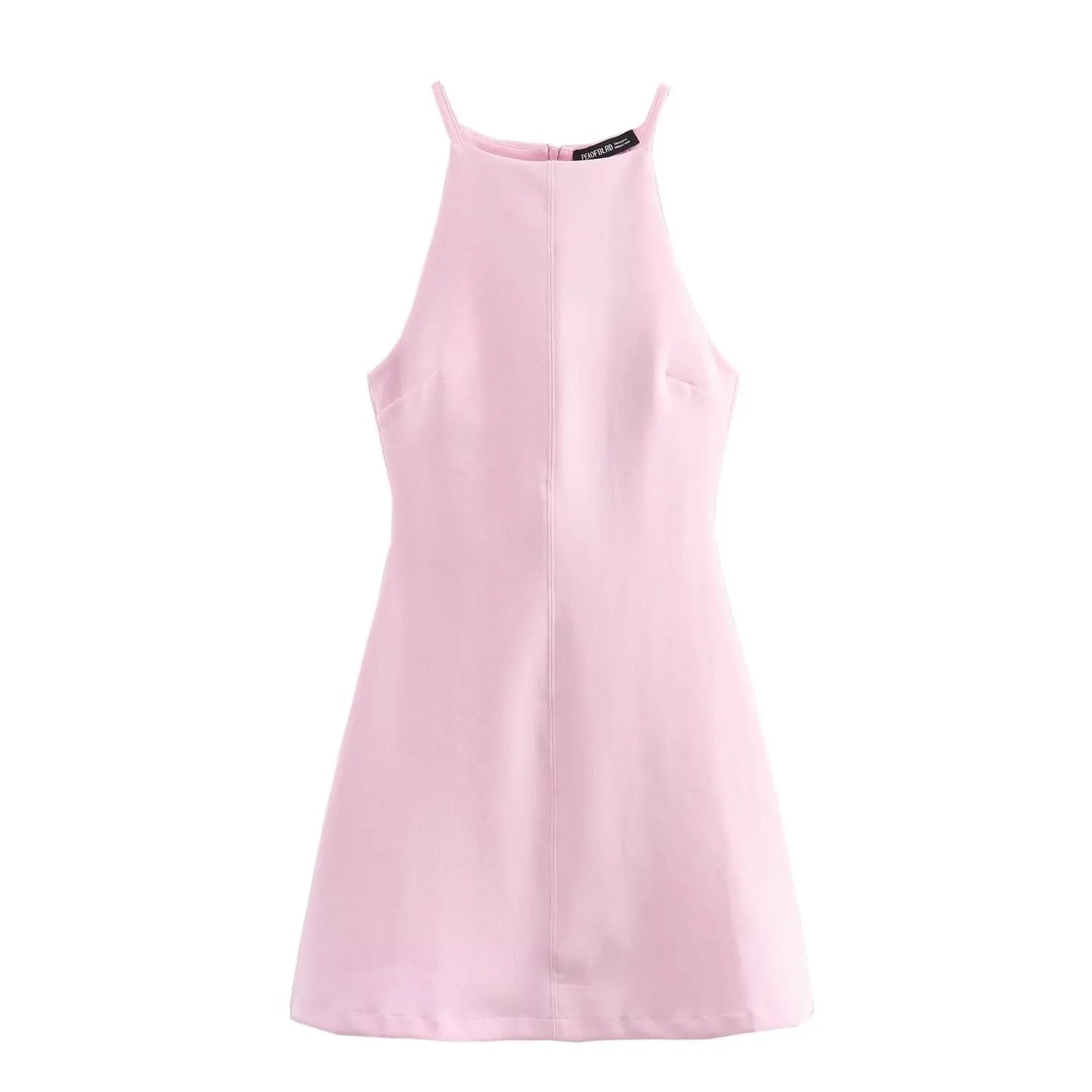 Straight Mini Dress Halter Sleeveless Casual Party Dress