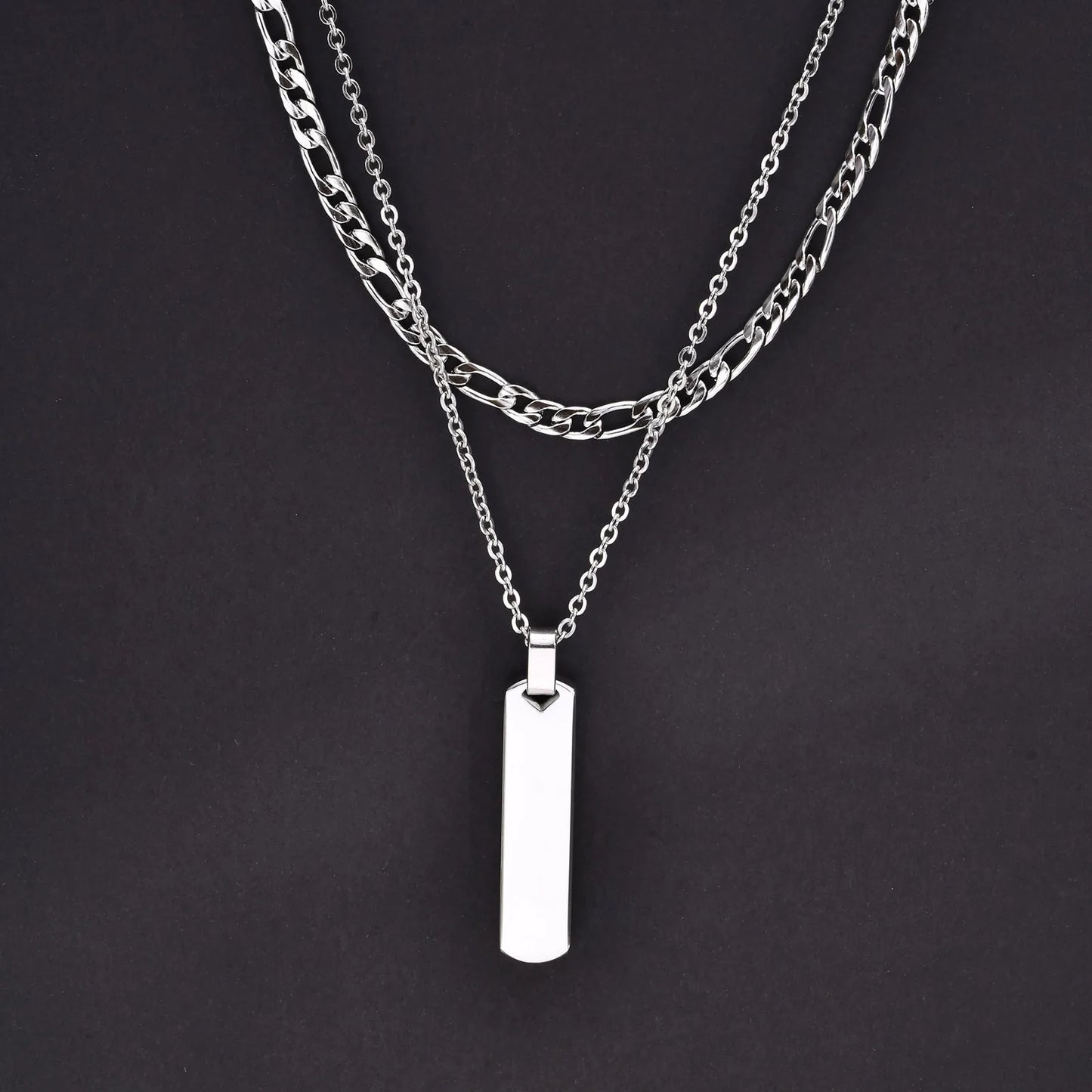 Bar Necklace Stainless Steel Twisted Rope Chain