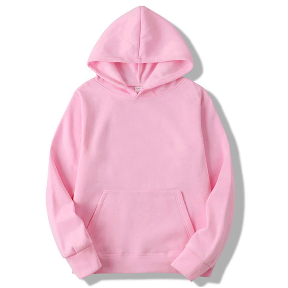 Plain Fleece Pullover Hoodie