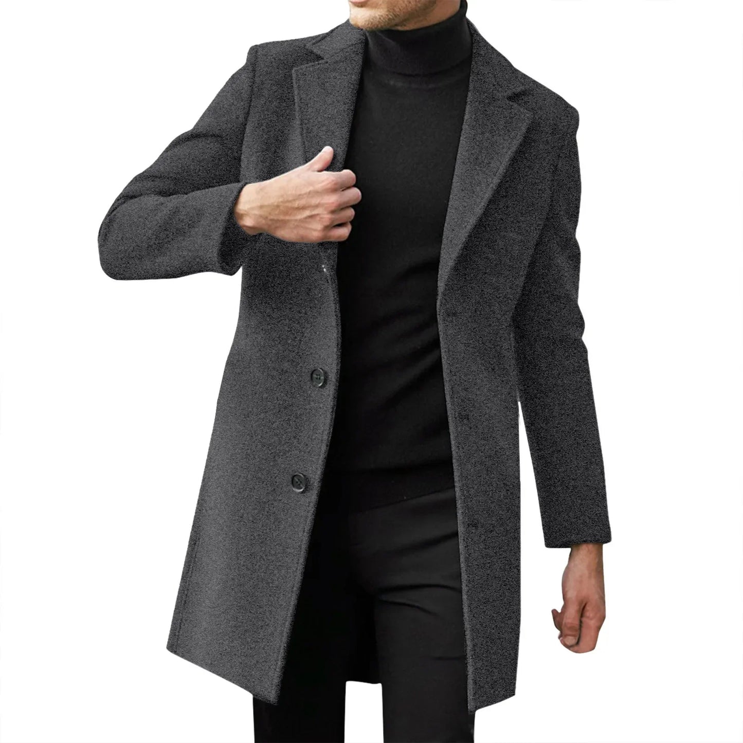 Fashionable Wool Mens Trench Coat