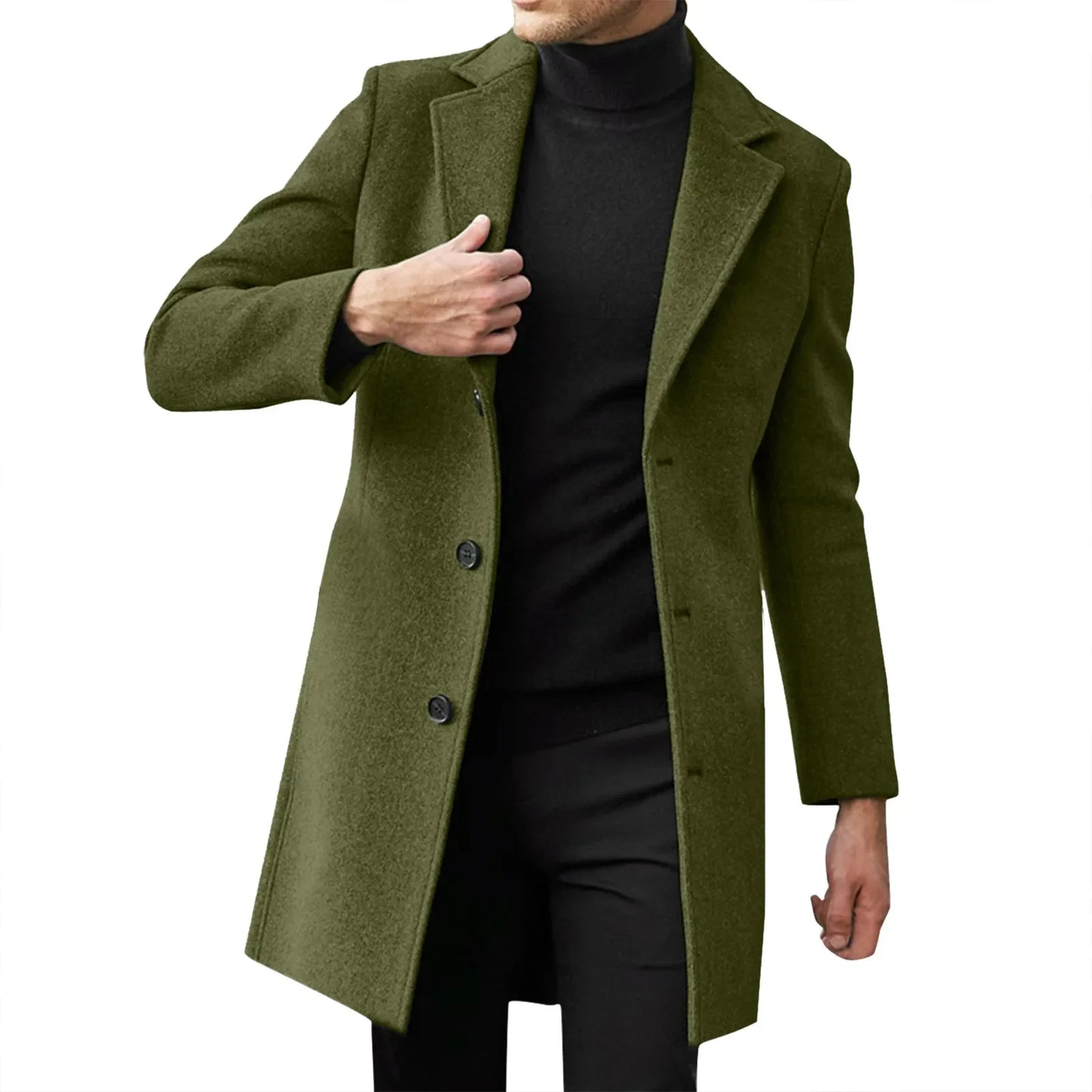 Fashionable Wool Mens Trench Coat