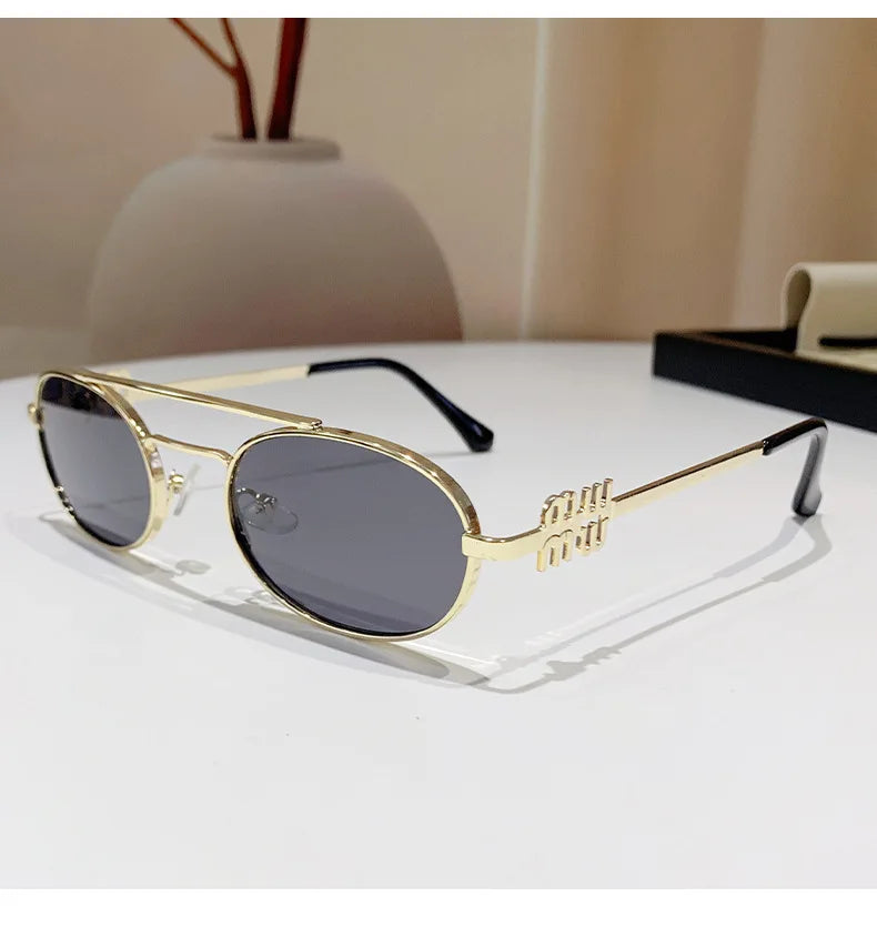 Trendy Double Beam Retro Designer SunGlasses