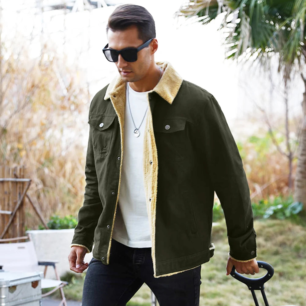 Mens Winter Fleece Lined Coat