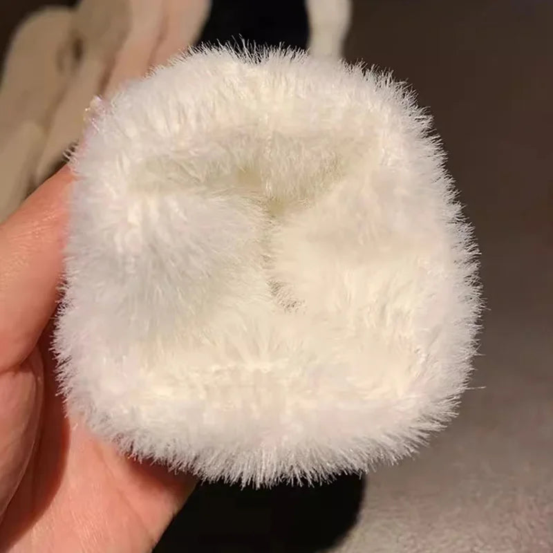 Soft Plush Half Finger Gloves