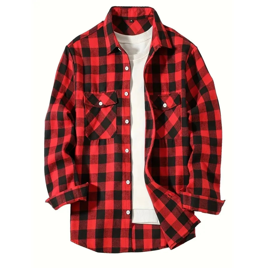 Mens Plaid Long Sleeve