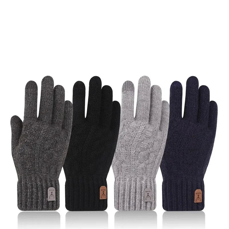 Men's Warm Knitted Touch Screen Gloves