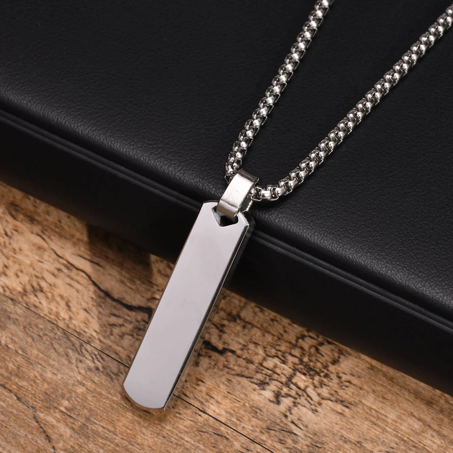 Bar Necklace Stainless Steel Twisted Rope Chain