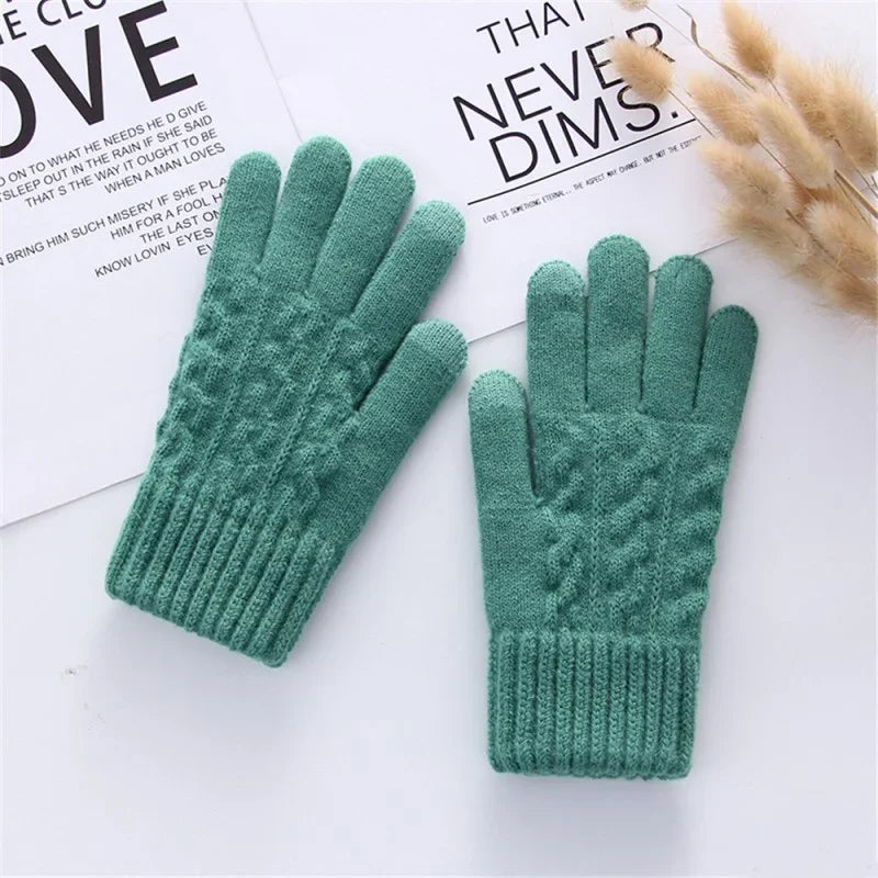 Plush Knitted Womens Gloves