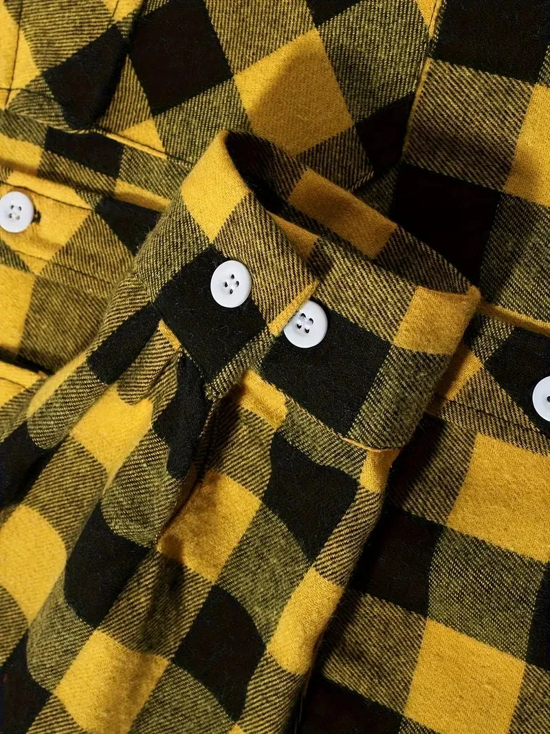 Mens Plaid Long Sleeve