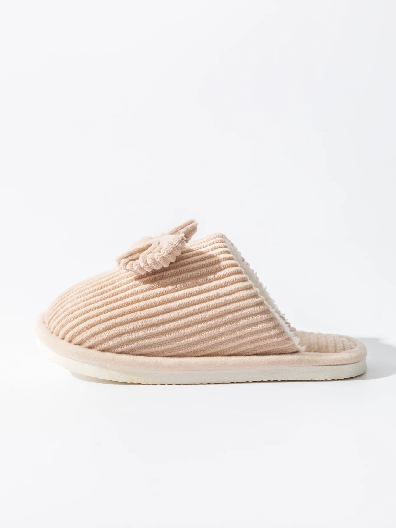 Womens Plush Bow Slippers