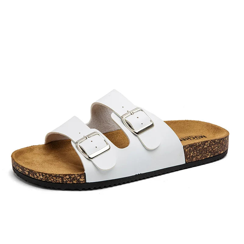 Classic Double Buckle Cork Sandals