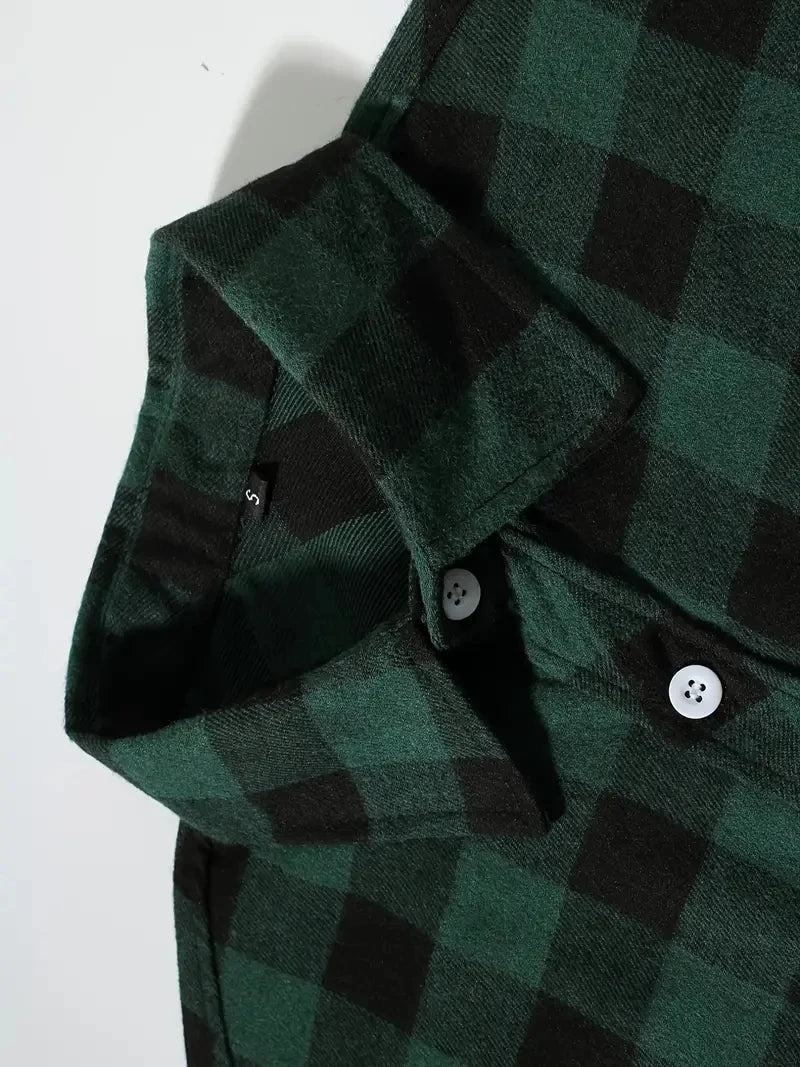 Mens Plaid Long Sleeve