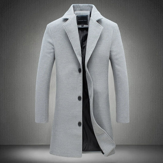 Fashionable Wool Mens Trench Coat