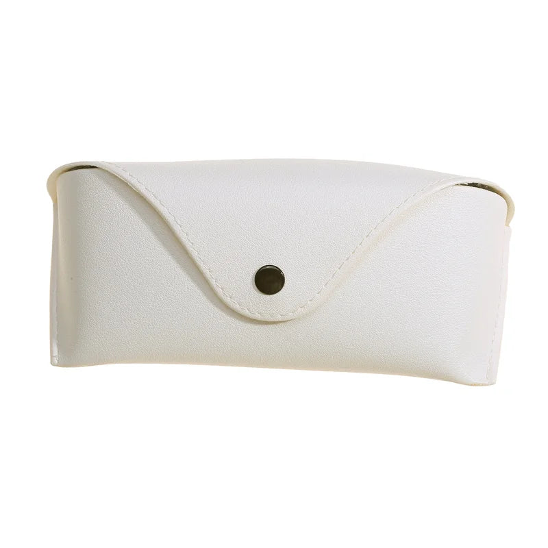 Durable Leather Eye Glasses Sunglasses Hard Case Solid Color Pouch Bag
