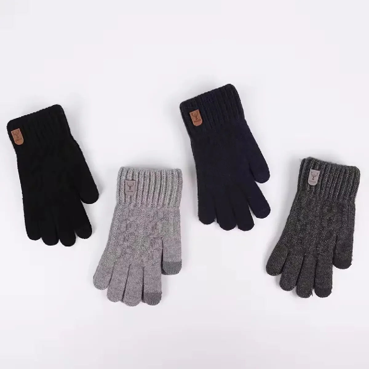 Men's Warm Knitted Touch Screen Gloves