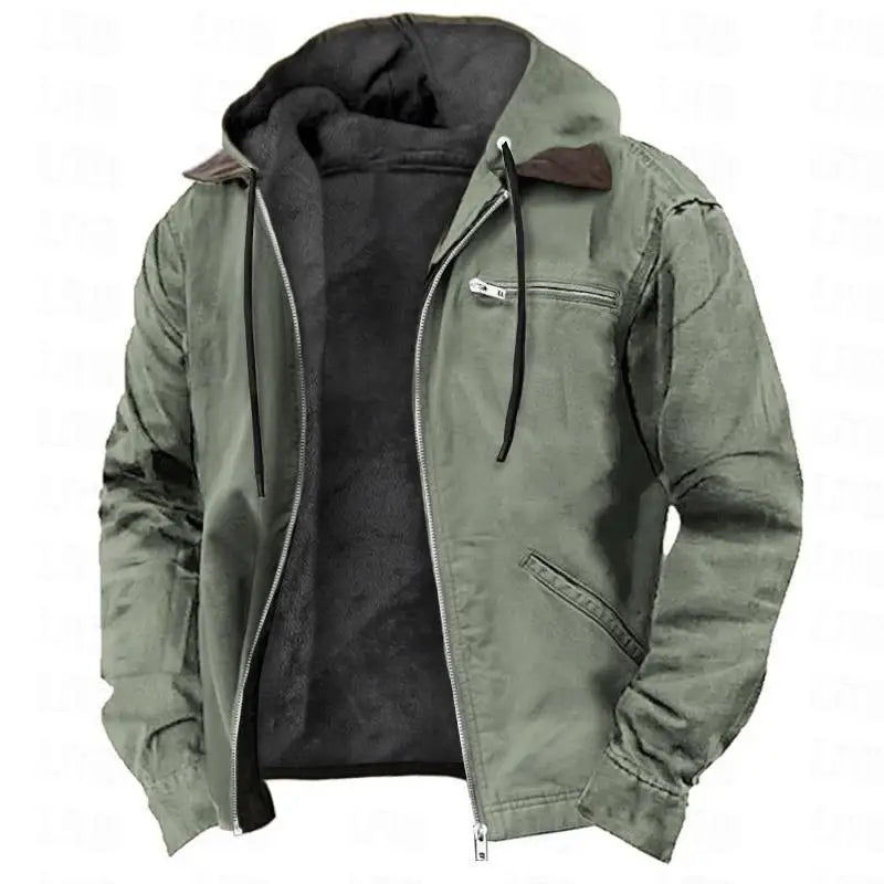 Mens Fur lined Hooded Jacket