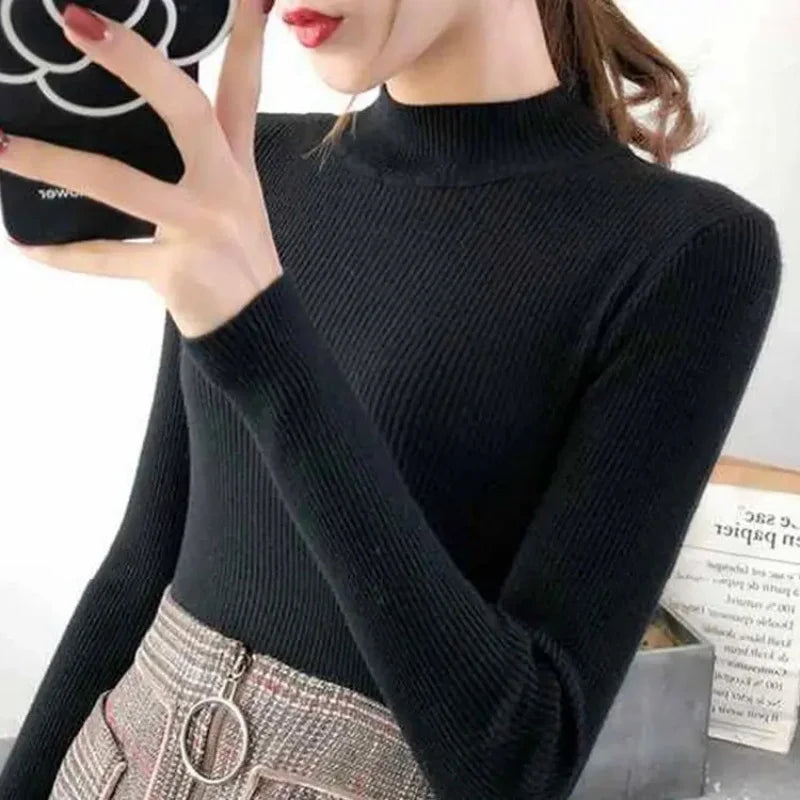Autumn Vintage Turtleneck Knitted Sweater