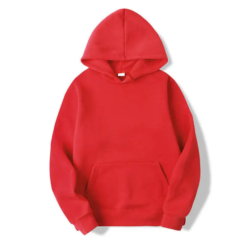 Plain Fleece Pullover Hoodie