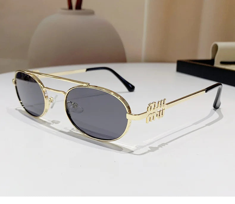 Trendy Double Beam Retro Designer SunGlasses