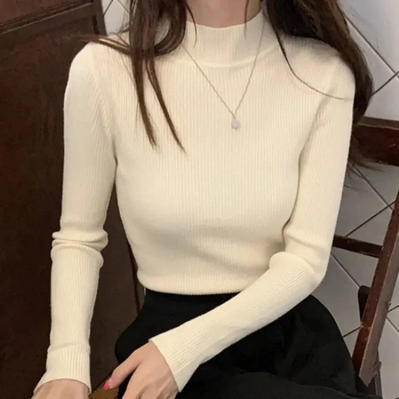Autumn Vintage Turtleneck Knitted Sweater