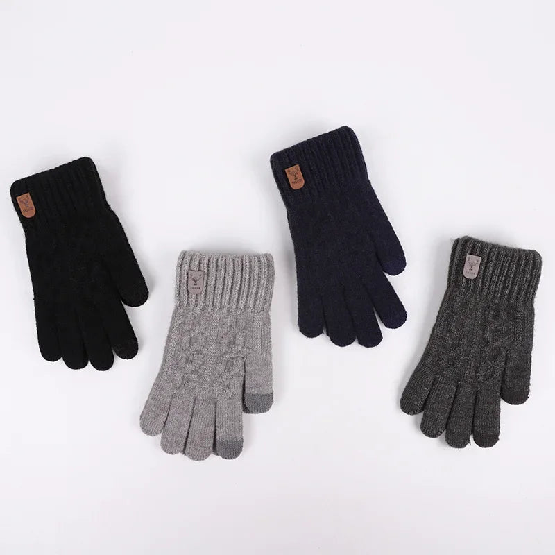Men's Warm Knitted Touch Screen Gloves