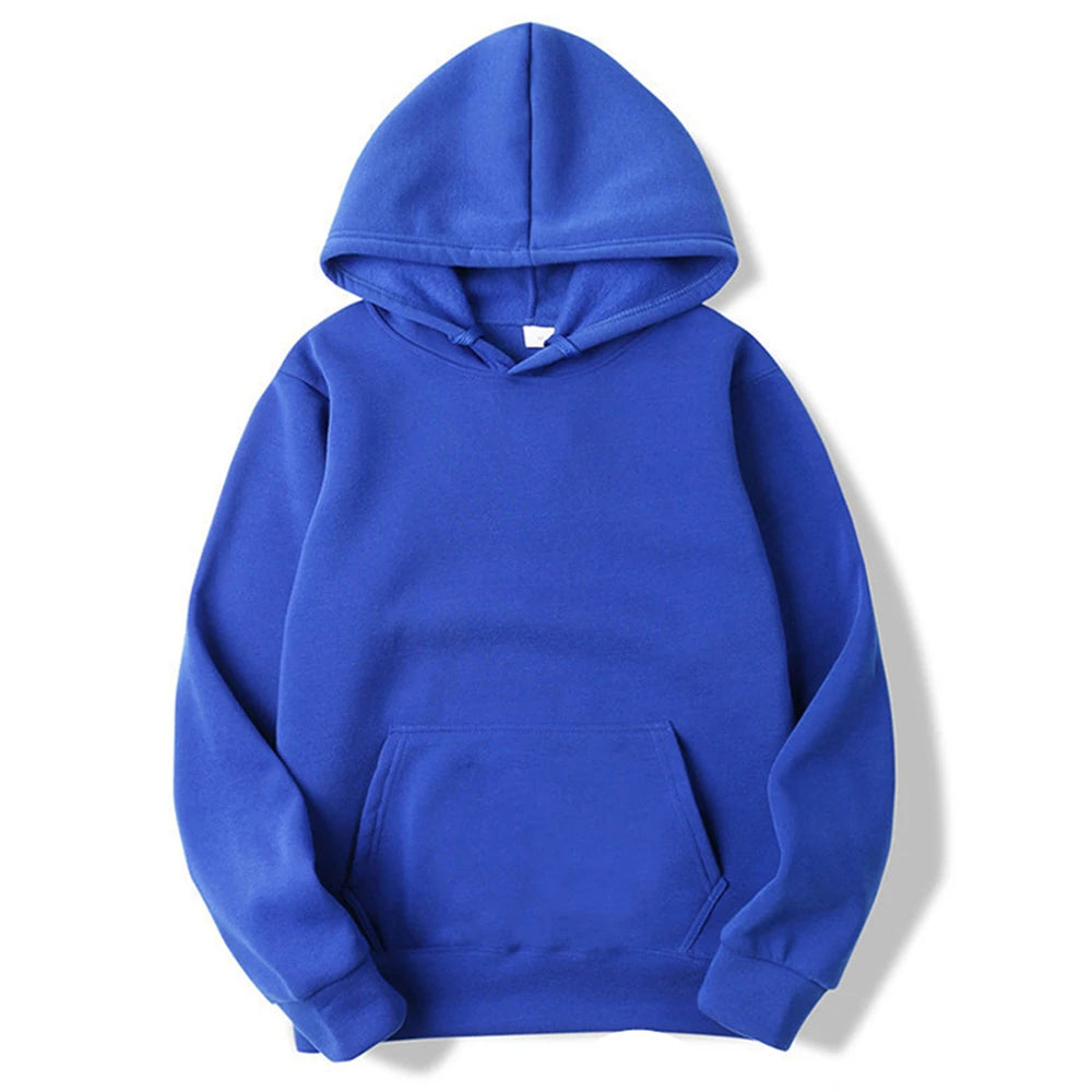 Plain Fleece Pullover Hoodie